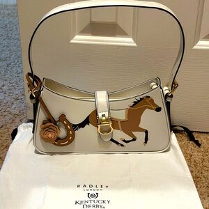 RADLEY LONDON Kentucky Derby Zip Top Shoulder Bag, Race Horse NWT Gorgeous!